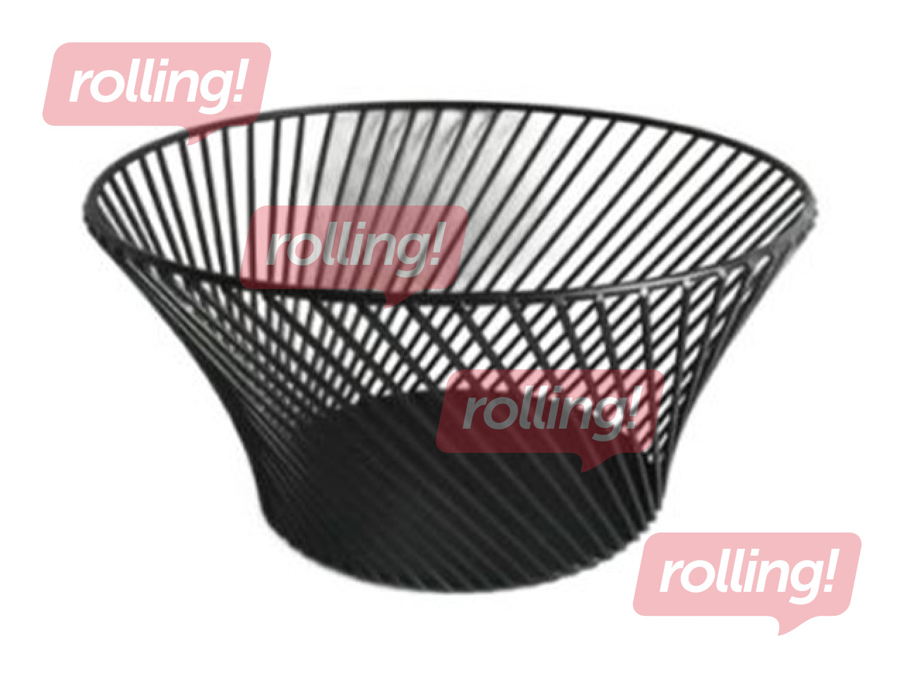Basket Kitchisimo, for Fruits, Black, Metal, Ø25.5x13cm