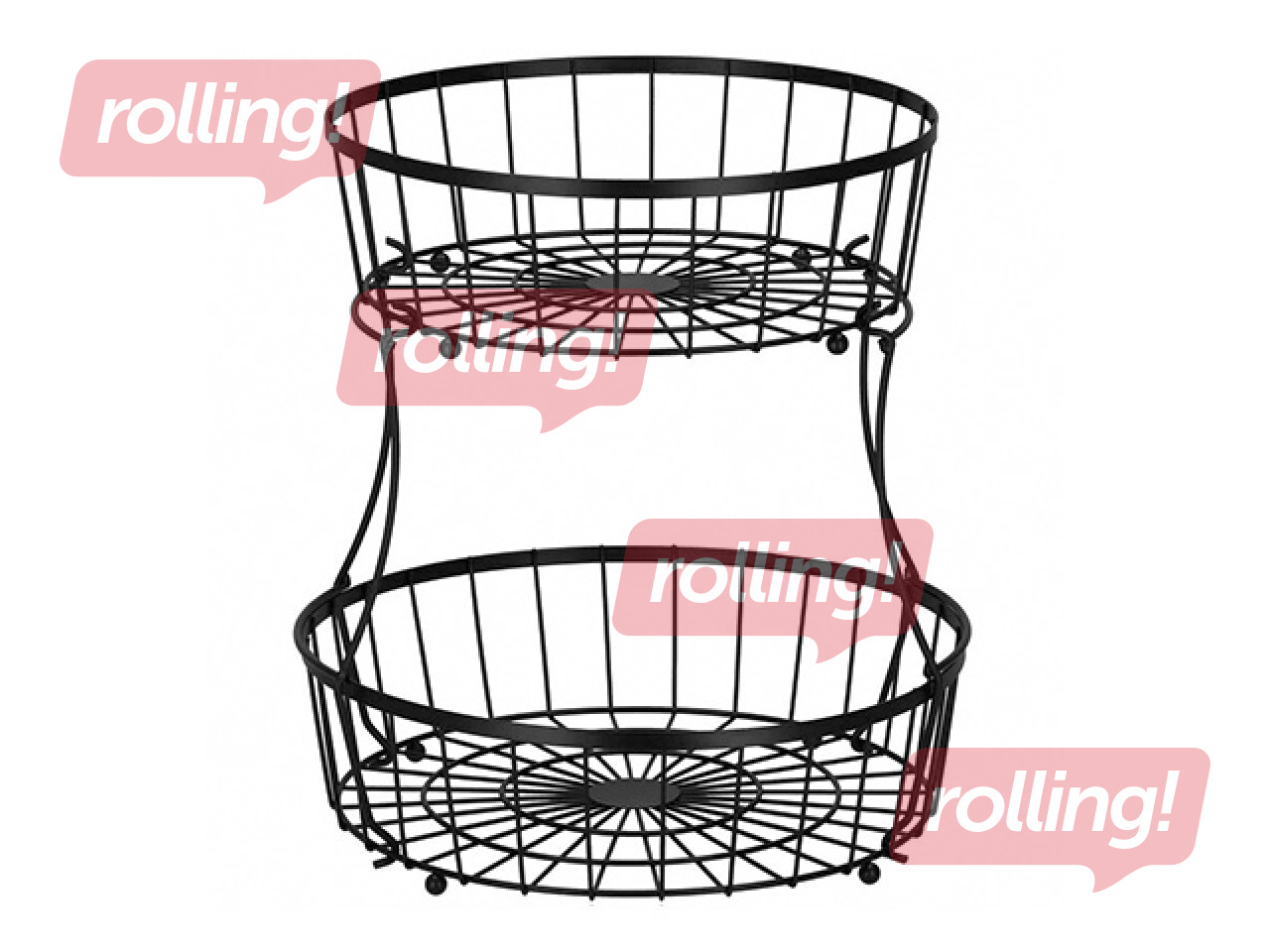 Korv Springos, puuviljadele, must, metall, Ø32.5×30cm