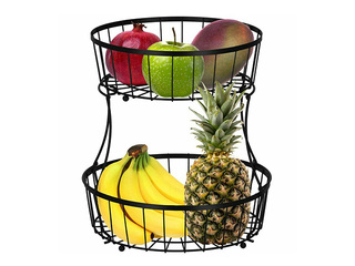 Korv Springos, puuviljadele, must, metall, Ø32.5×30cm