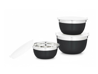 Bowl set with lids Toro, metal, black, 3 pcs.