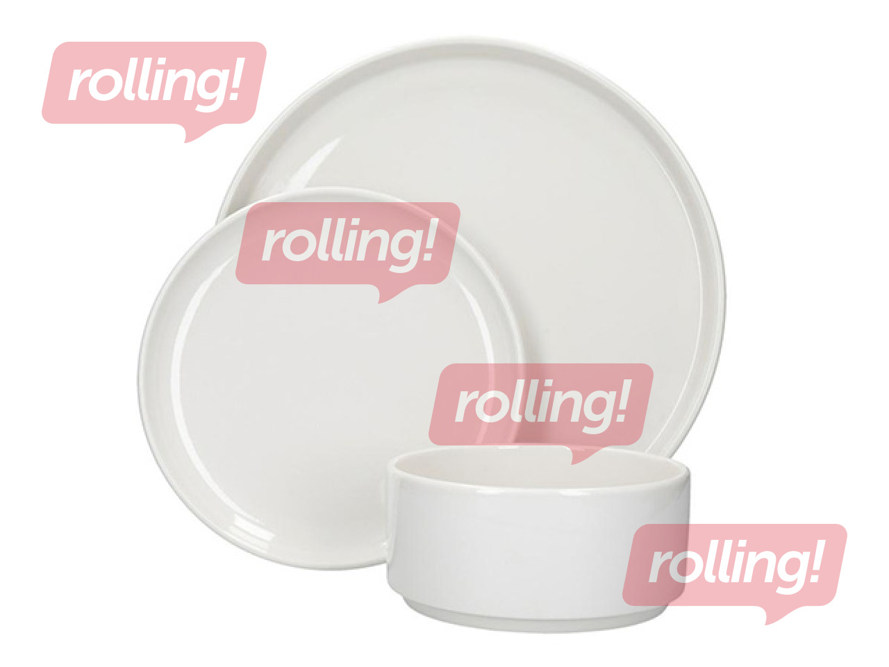 Pusdienu servīze Mikasa Camberlie, porcelāna, balta, 4 personām