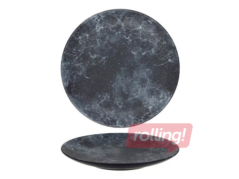 Plate Newill, dessert, black marble, Ø20.5cm