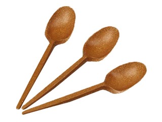 Wood fiber spoons, reusable, 170 mm, 20 pcs.