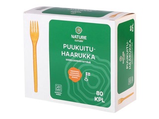 Wood fiber forks, reusable, 170 mm, 80 pcs.