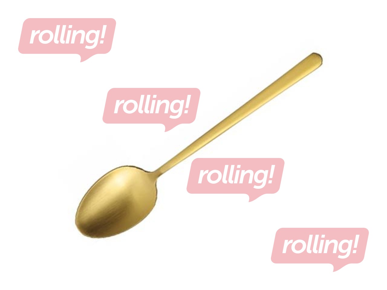 Tea spoon Amarone, gold, 14.6cm