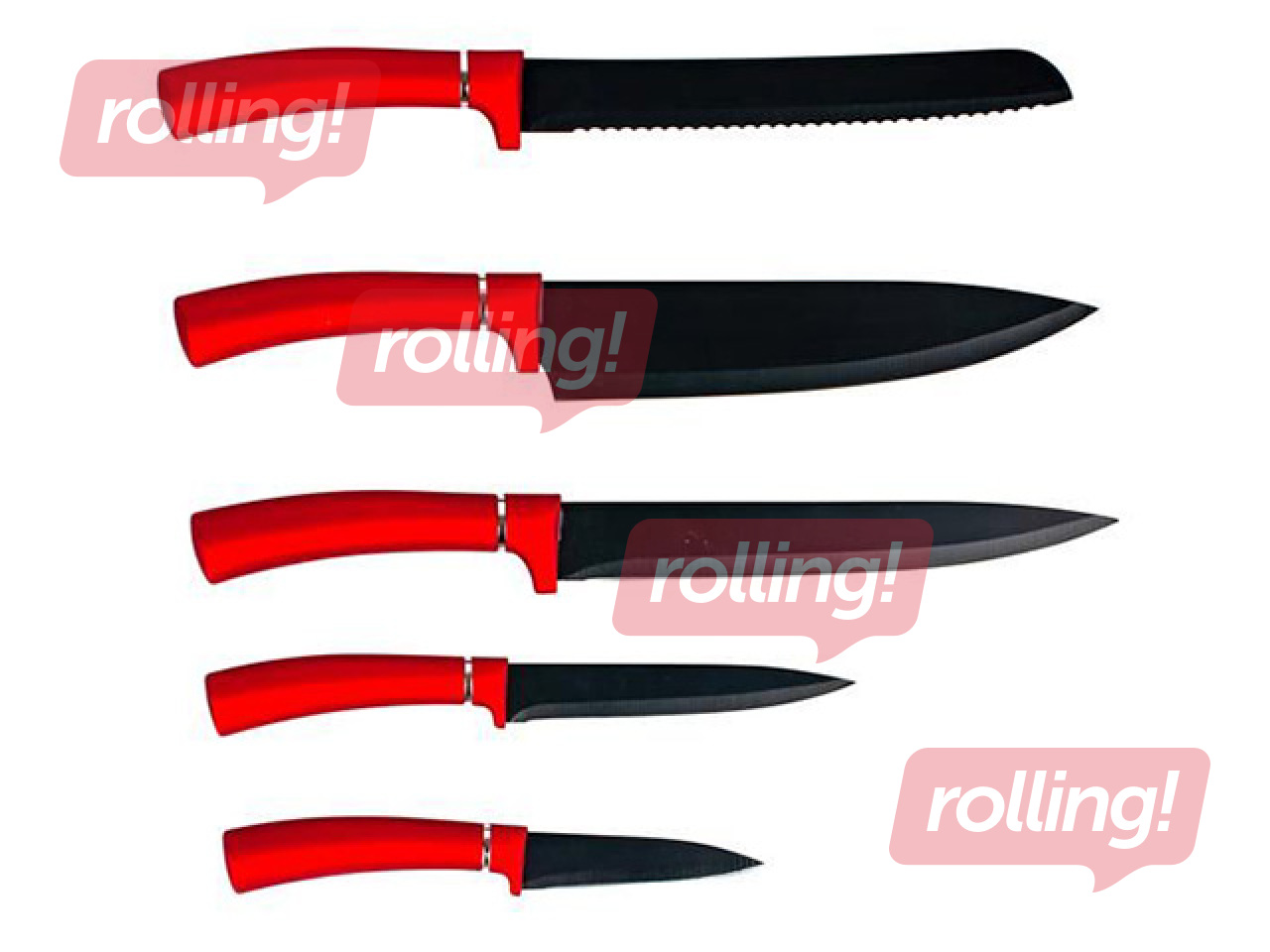 Knife set Kitchisimo Rosso, 5 pcs.