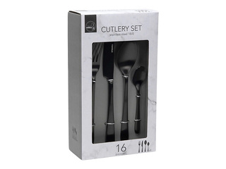 Cutlery Set, Black, 16 pcs.