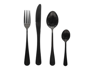 Söögiriistade komplekt, must, 16 tk.