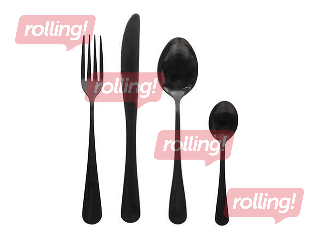 Söögiriistade komplekt, must, 16 tk.