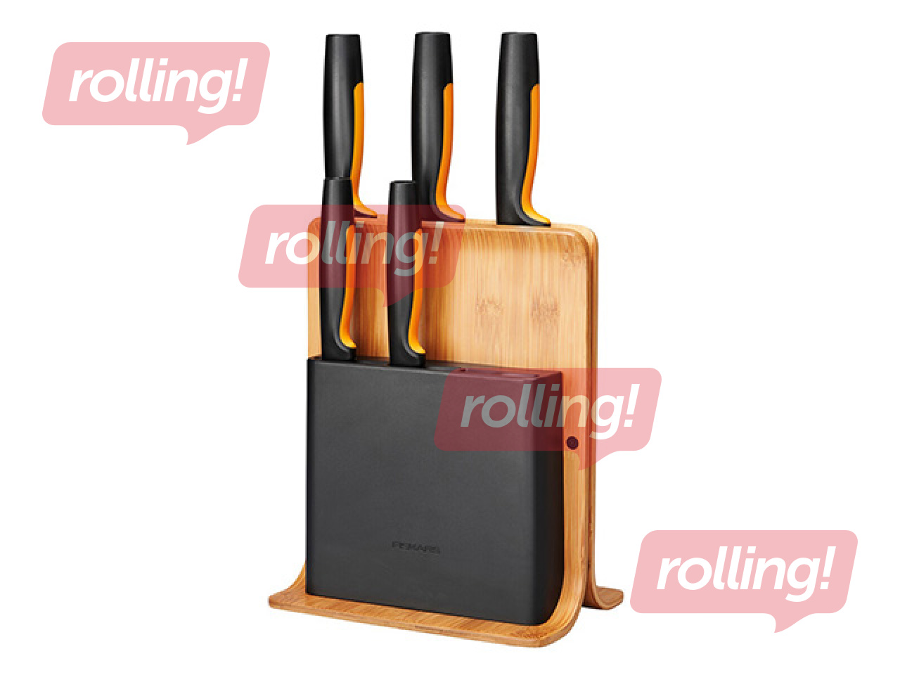 Knife Set Fiskars with Stand, 5 pcs.