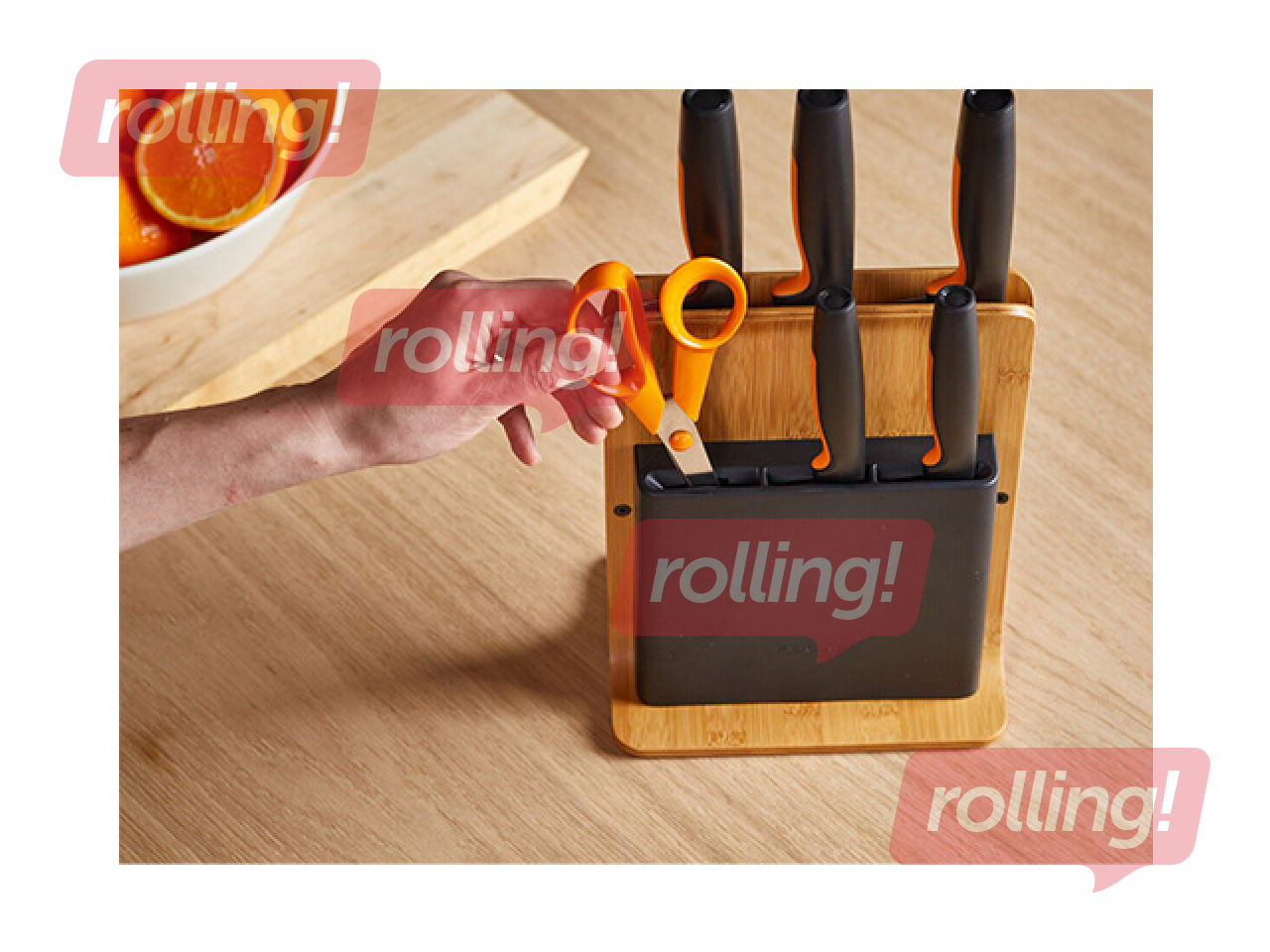 Knife Set Fiskars with Stand, 5 pcs.