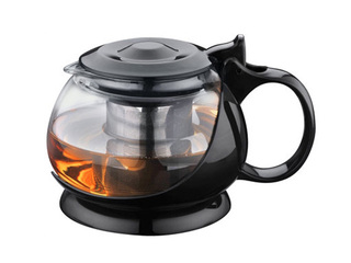 Teapot, glass with metal strainer, 800ml