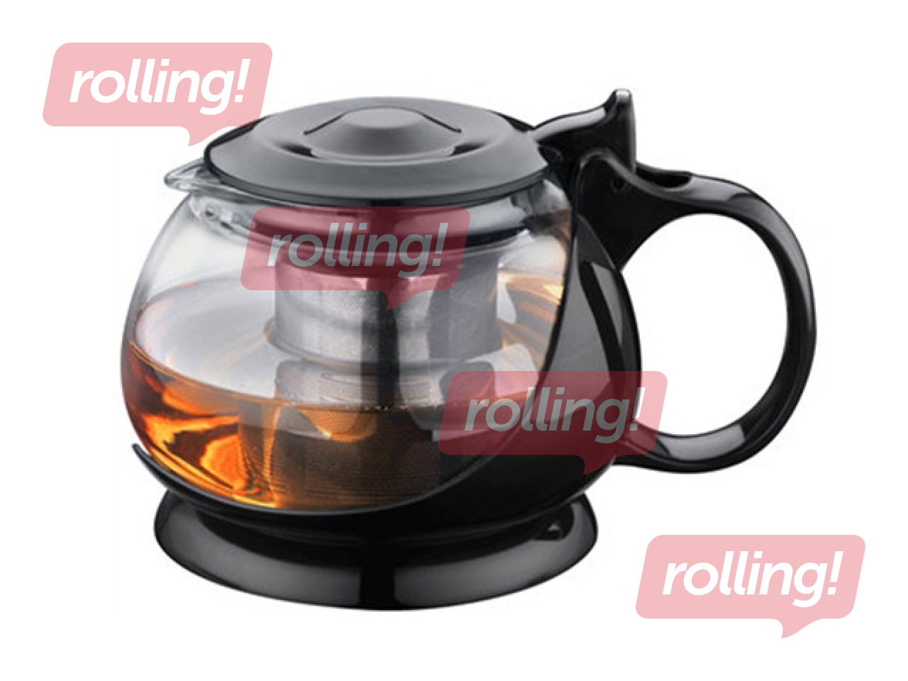 Teapot, glass with metal strainer, 800ml