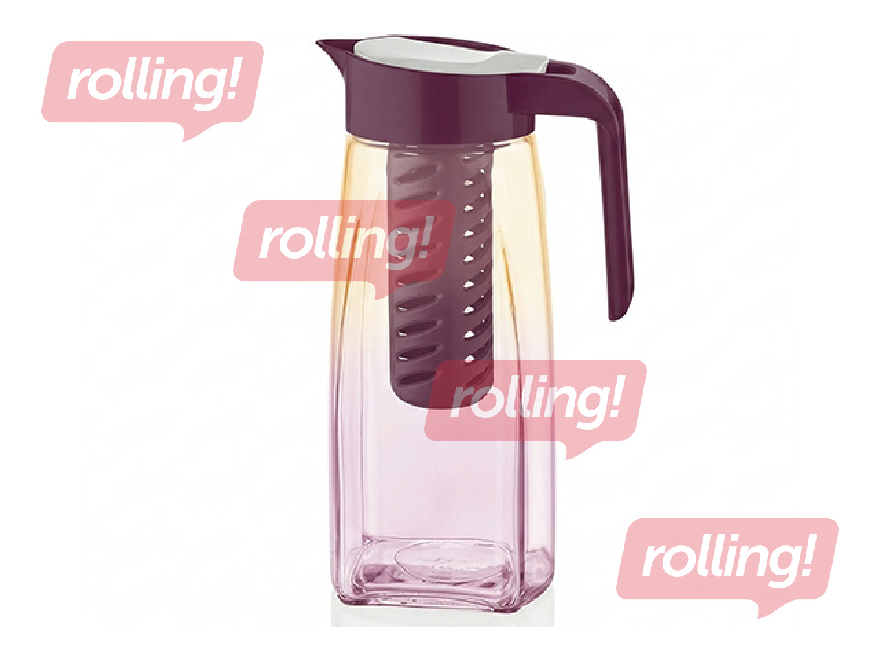 Karafe Luna, ar infuzoru, stikla, dažādas krāsas, 1.5l