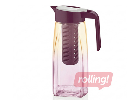 Sulas krūze Luna, ar infuzoru, stikla, dažādas krāsas, 1.5l