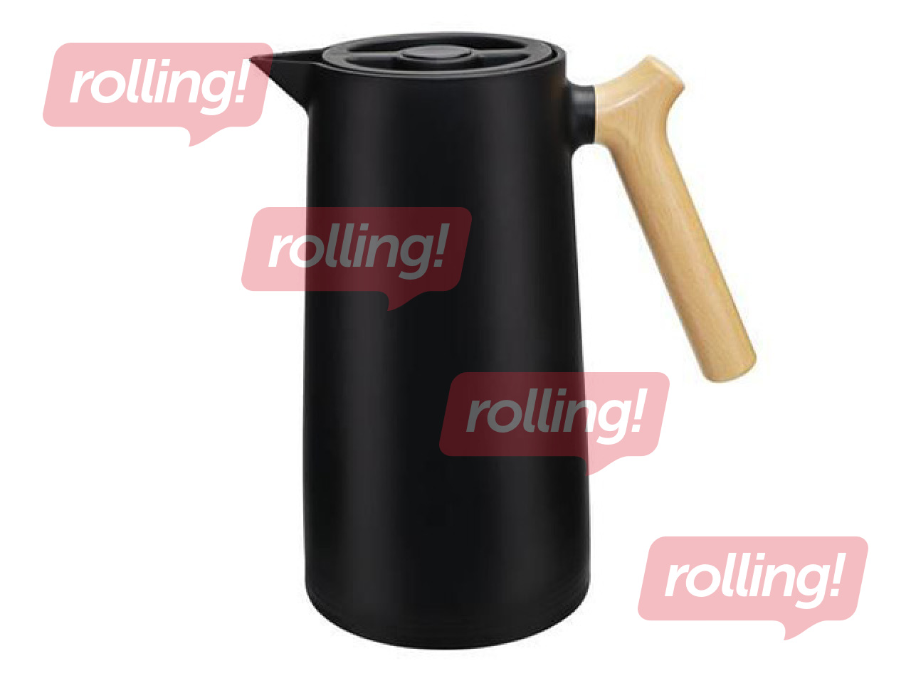 Termostass, klaas-plastik, must, 980ml