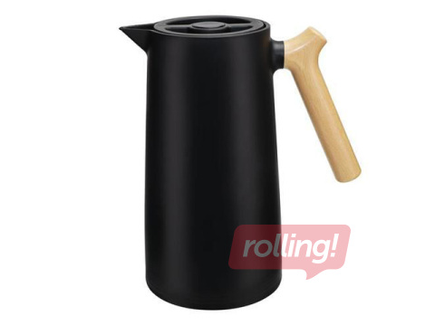 Thermal Mug, Glass-Plastic, Black, 980ml