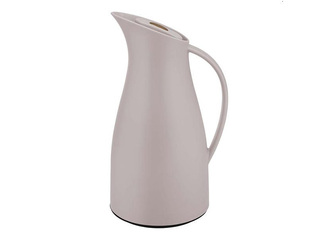 Thermal mug Kitchisimo with push-button, glass–plastic, beige, 950ml