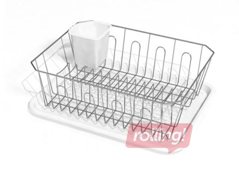 Сушилка для посуды с белым лотком TORO, 43x32x14 см