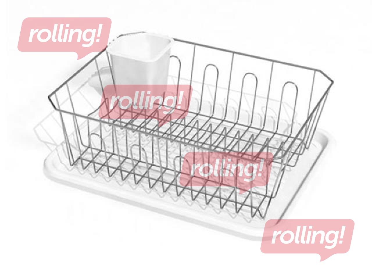 Сушилка для посуды с белым лотком TORO, 43x32x14 см