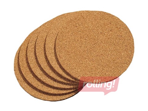 Coasters for cups Kesper, cork, ø10cm, 6 pcs.
