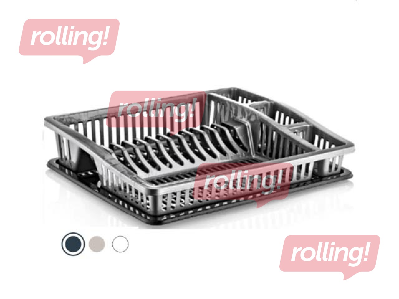 Dish drainer with tray, 46.5x37cm