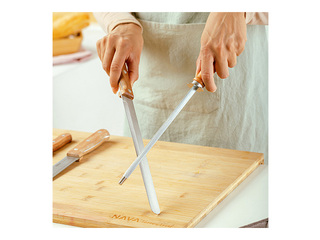 Knife sharpener, NAVA, with wooden handle, 30.5cm