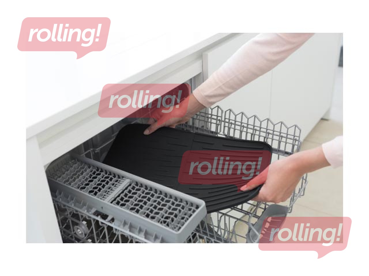 Silicone dish drying mat SinkSide, dark grey, 33×44cm