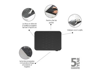 Silicone dish drying mat SinkSide, dark grey, 33×44cm