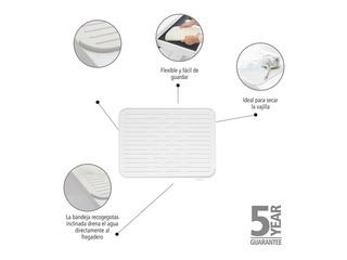 Silicone dish drying mat SinkSide, light grey, 33×44cm