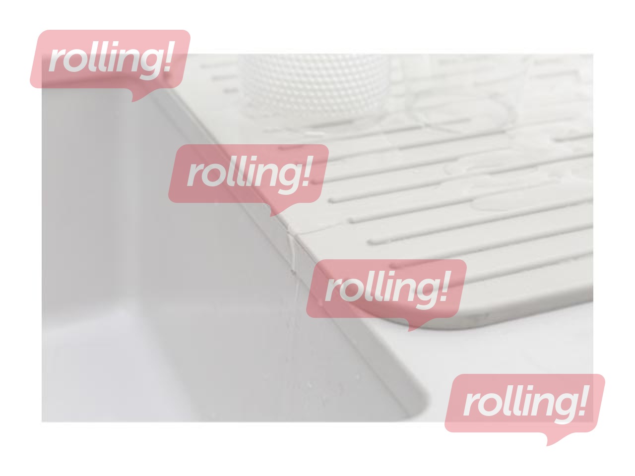 Силиконовый коврик-сушилка для посуды SinkSide, светло-серый, 33×44см