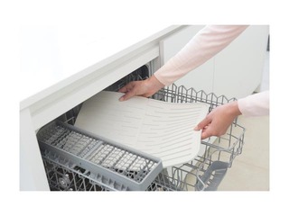 Силиконовый коврик-сушилка для посуды SinkSide, светло-серый, 33×44см