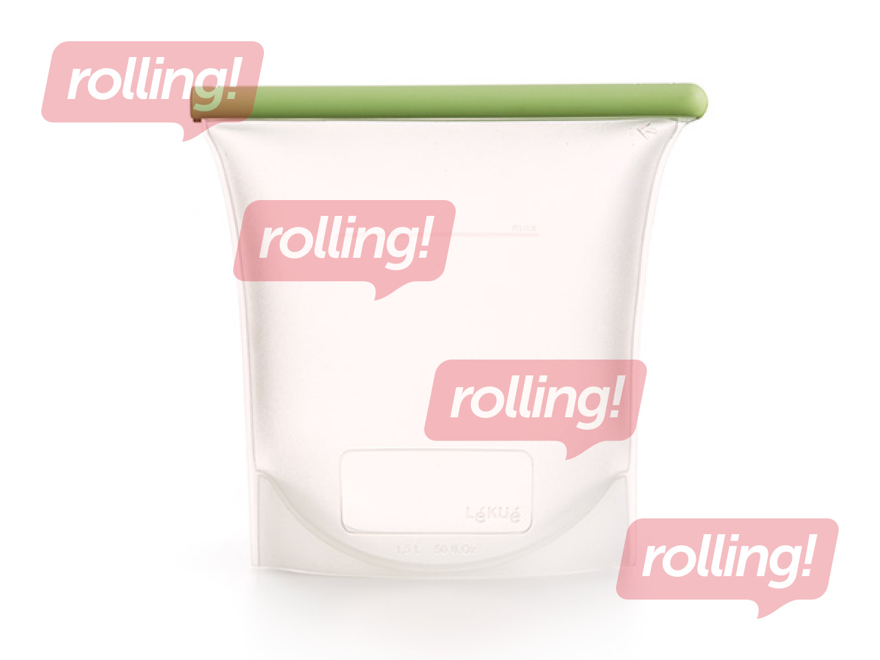 Toidukott Lekue, korduvkasutatav, silikoonist, 1.5l
