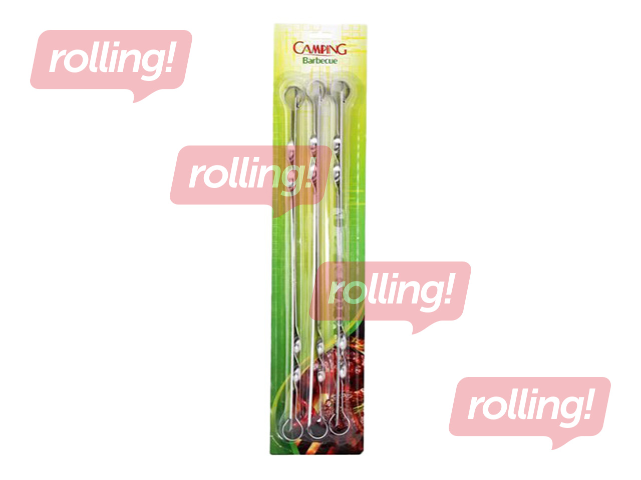 Camping grill skewers, metal, 45cm, 6 pcs.