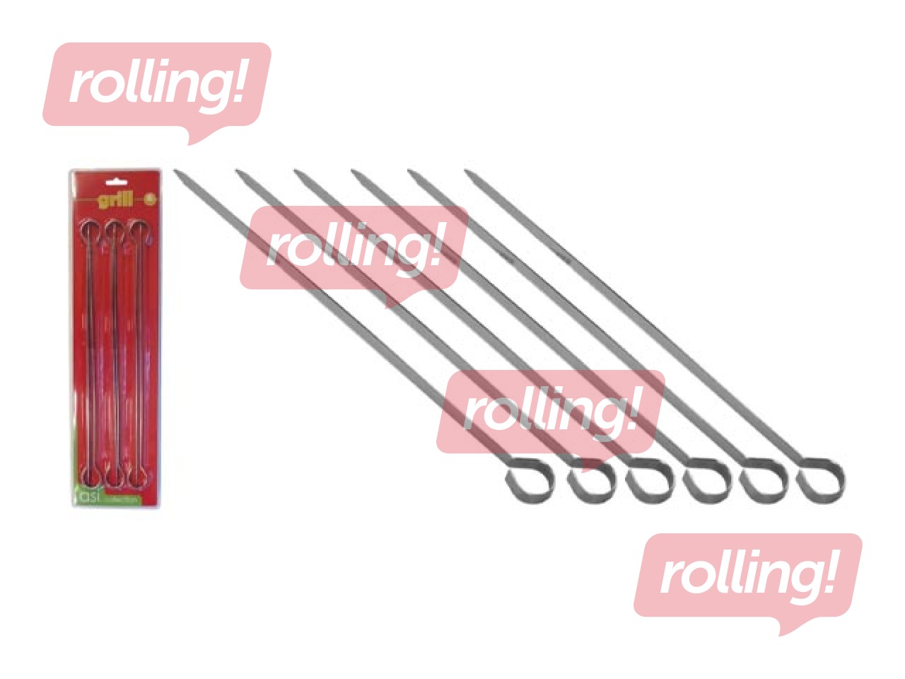 Grillvardad Asi Collection, metallist, 30cm, 6 tk.