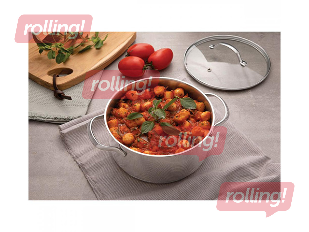 Casserole Tramontina, with lid, stainless steel, Ø20cm, 3.6l
