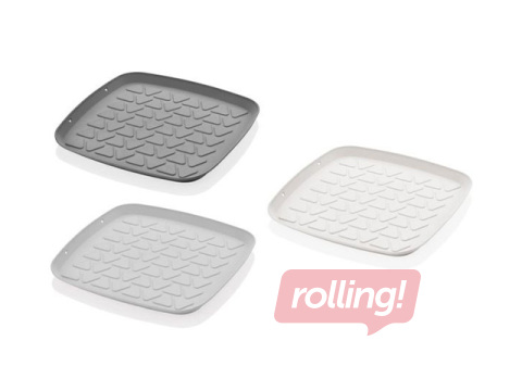 Alus QLux, plastikust, hall, 35x35cm