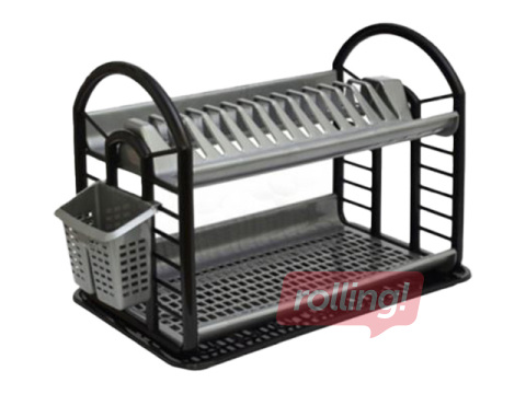 Trauku žāvētājs Dunyaplastik, ar paliktni, 2 stāvi, 2 krāsas, 53x30cm