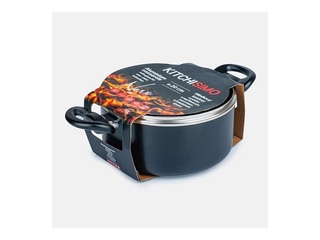 Katls Kitchisimo, ar vāku, melns, Ø20x9cm, 2.5l