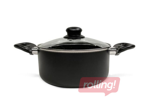 Pott kaanega Kitchisimo, Ø20x9cm/2.5L, must