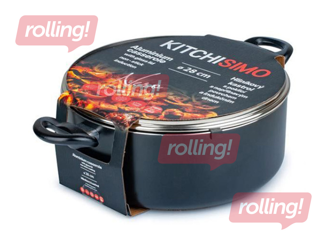 Katls Kitchisimo, ar vāku, melns, Ø28x11cm, 6l