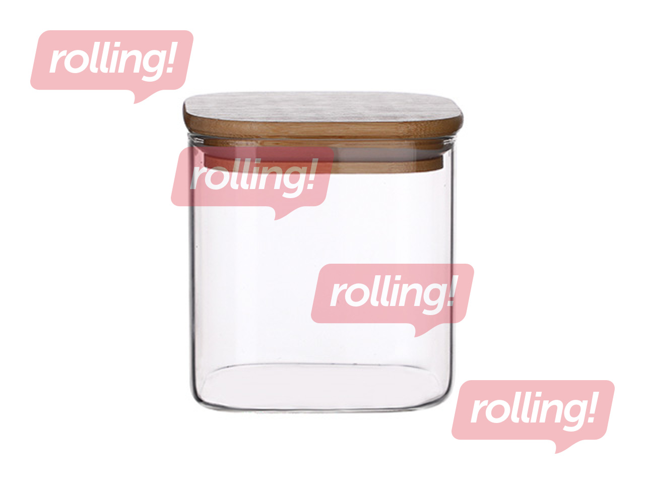 Storage container with bamboo lid, square, 0.81l