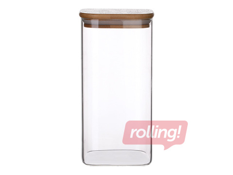 Storage container with bamboo lid, square, 1.7l