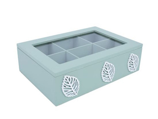 Tea box Hazel, green, 24×17×7.5cm