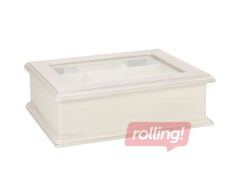Tea box Samira, white, 26.5×22×8.5cm