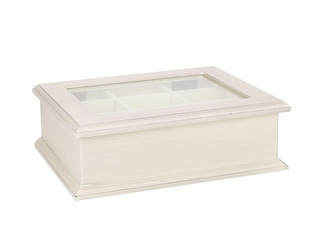 Tea box Samira, white, 26.5×22×8.5cm