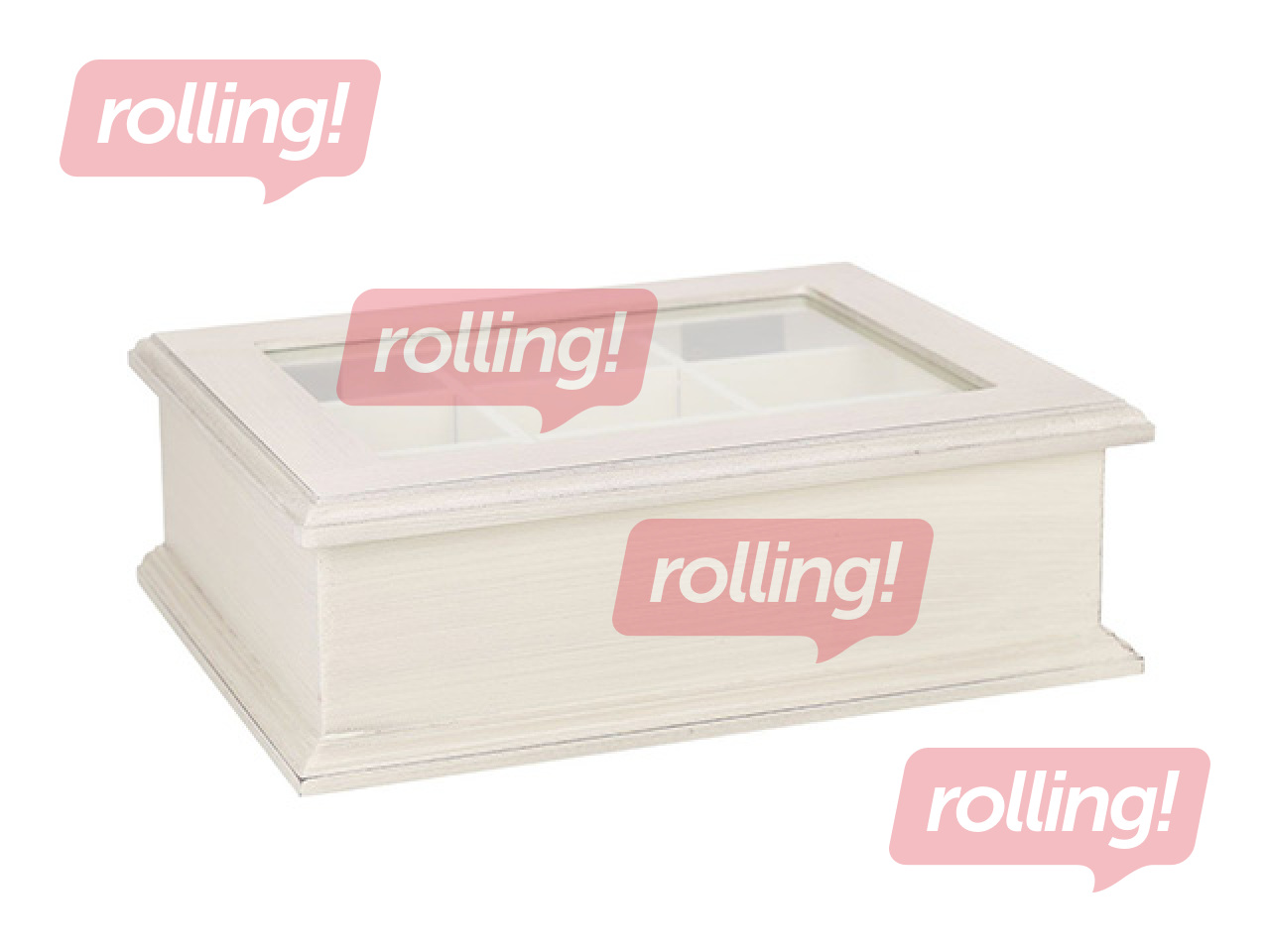 Tea box Samira, white, 26.5×22×8.5cm