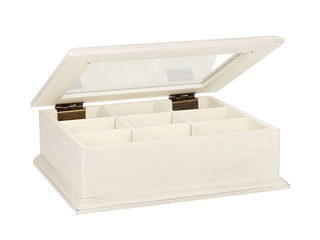 Tea box Samira, white, 26.5×22×8.5cm