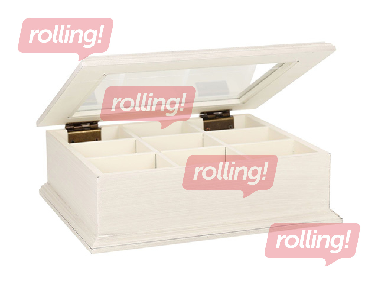 Tea box Samira, white, 26.5×22×8.5cm