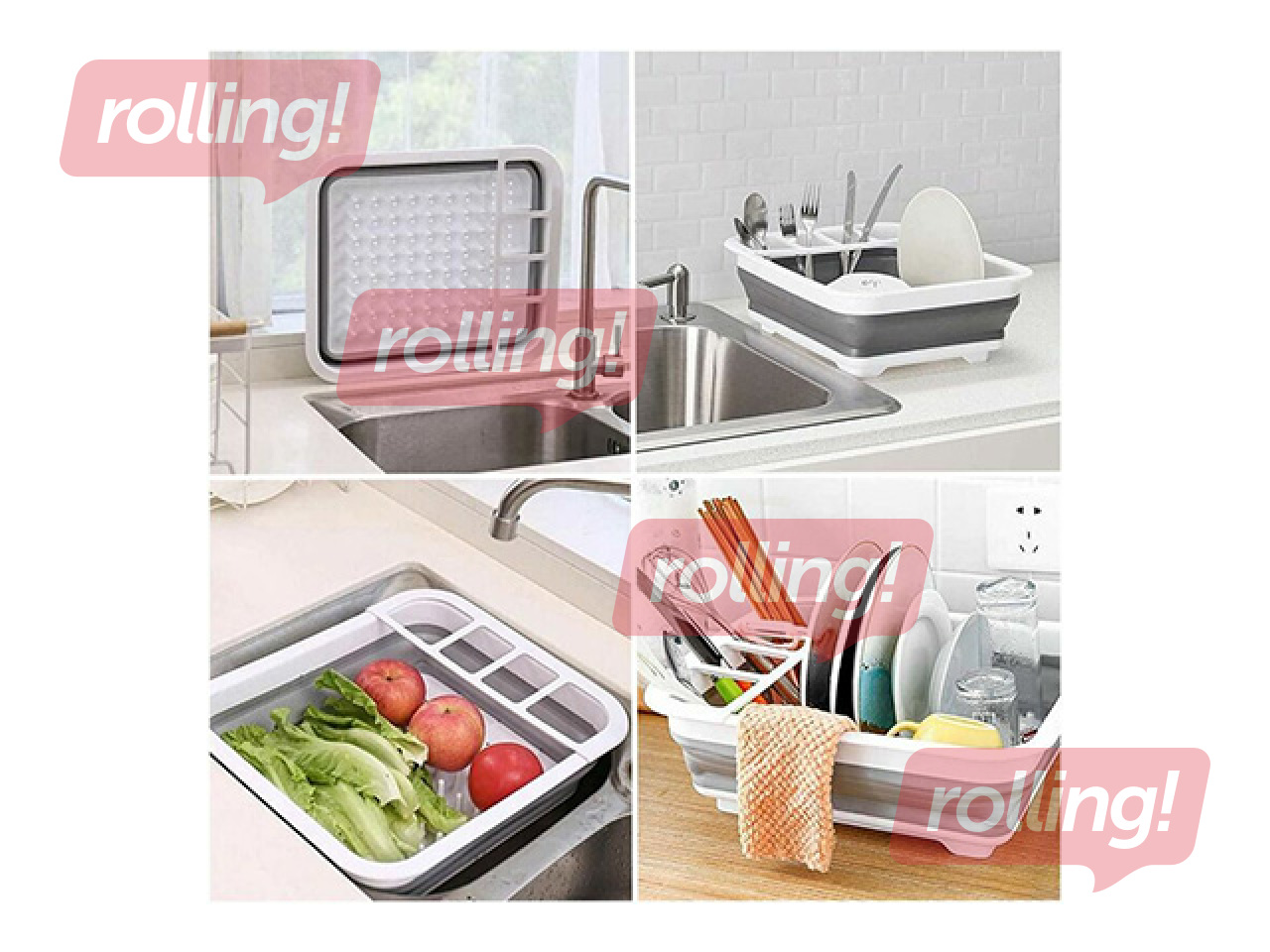 Сушилка для посуды Springos, складная, 36×31×12см